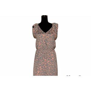 MY STORY Women Dress peach and grey Sleeveless Size L